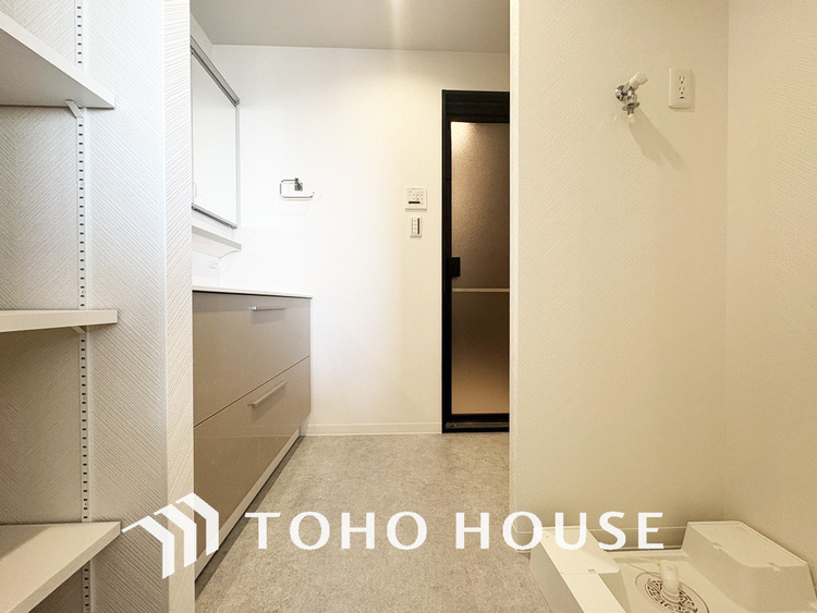 洗面 清潔感のある洗面室