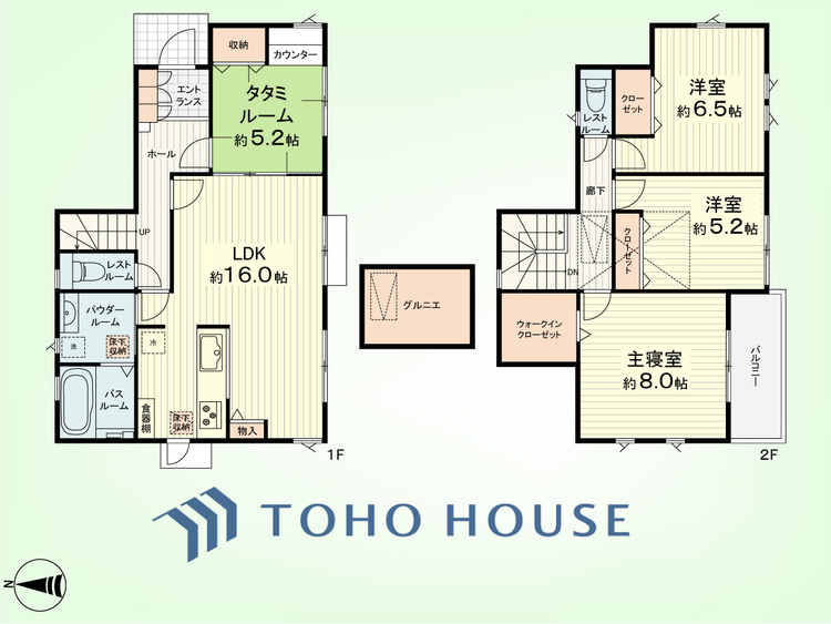 間取り 4LDK+グルニエ　土地面積125.28平米、建物面積100.19平米