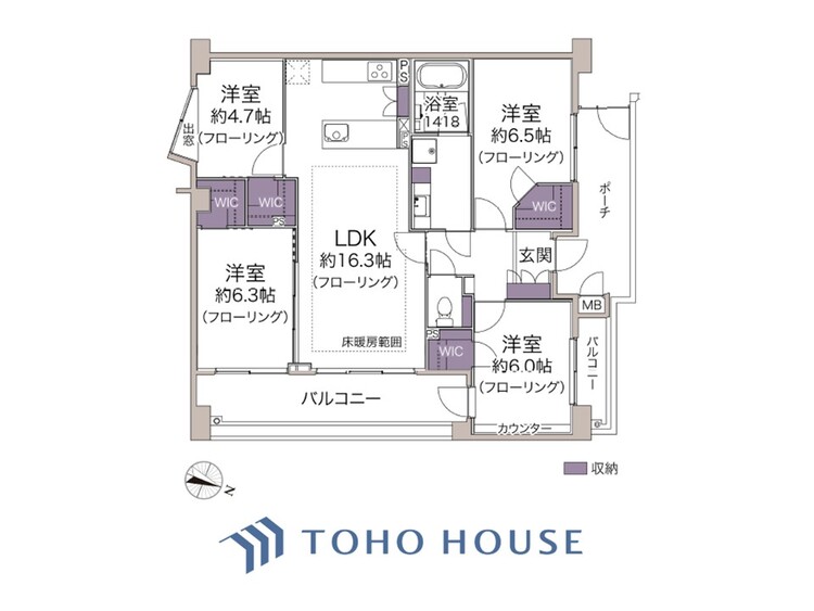 間取り 暮らし続けることで、住まいの意味を問いかける。団欒を育むスペースは通風・日当たり良好で、窓を開けるとすこやかな風が吹き抜けます。