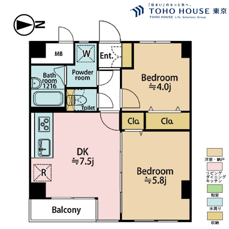 その他 2DK、専有面積39.71m2、バルコニー面積2.47m2