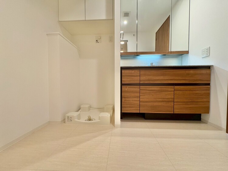 洗面 十分な広さの脱衣所。