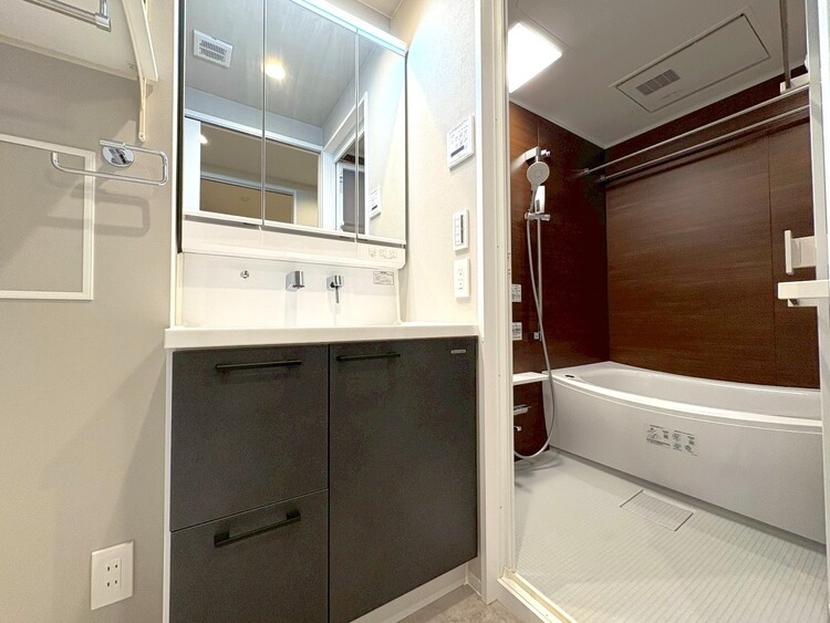 洗面 何かと物が増える場所だからこそ、スッキリと見映えの良い空間に。