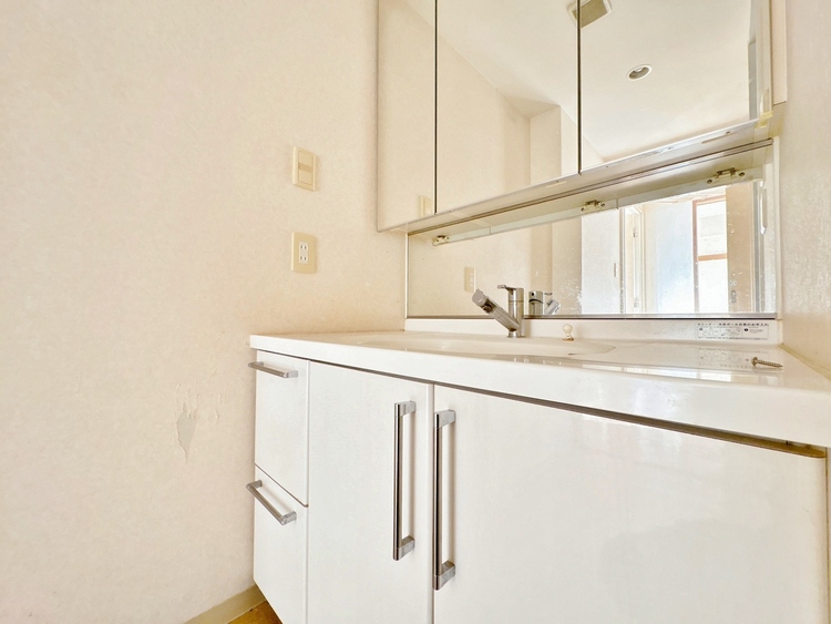 洗面 何かと物が増える場所だからこそ、スッキリと見映えの良い空間に。