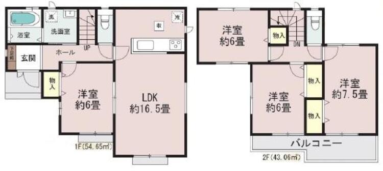 間取り 豊かな暮らしを演出する全居室6帖以上、贅沢な住まい。