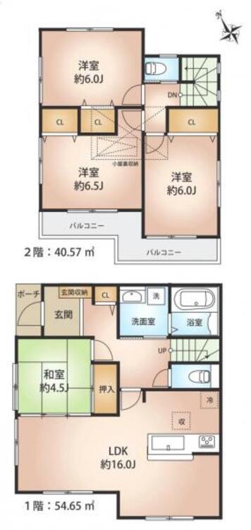 間取り ４ＬＤＫ＋カースペース２台分