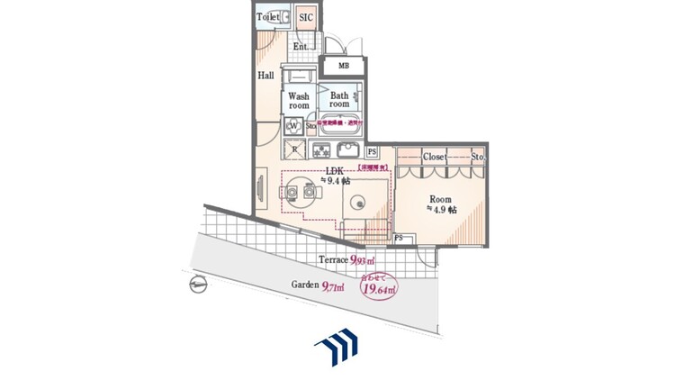 間取り 緻密な設計が、空間に無限の広がりを錯覚させます。機能性を凝縮した都市型の間取りは、あなたのスマートな生活を力強くサポートします。