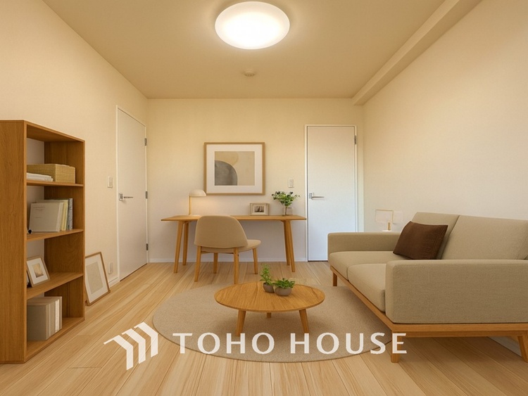 内装 ＊配置してある家具や小物はCGによるイメージ画像です。【ROOM】感性を育むプライベートルームはシンプルでスマートな空間。好みの空間で読書をしたり、音楽を聞いたりと一人の時間も充実したものにできます。