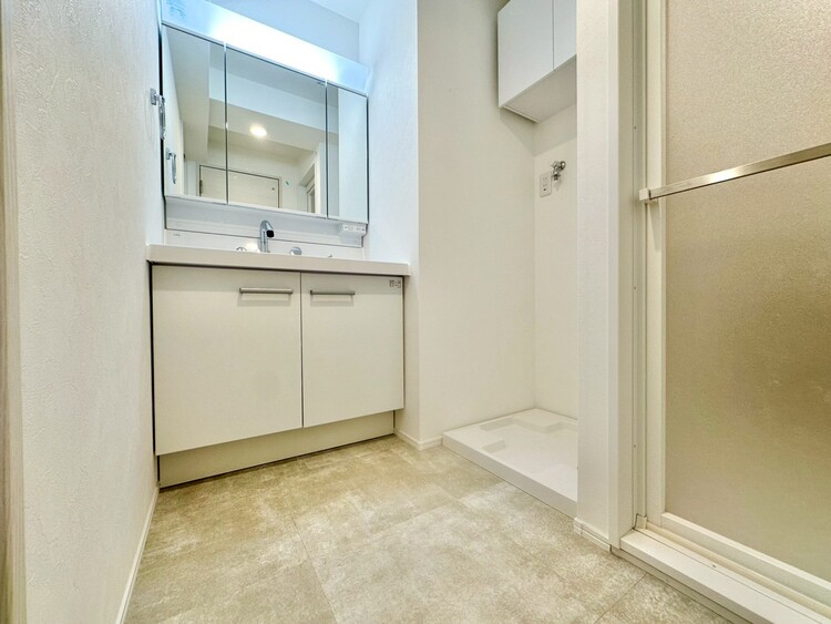 洗面 十分な広さの脱衣所。