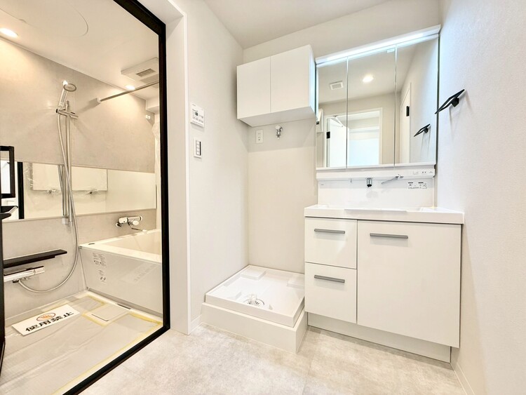 洗面 十分な広さの脱衣所。