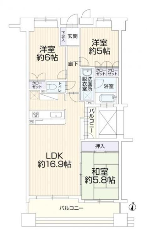 間取り 16帖以上の広々リビングは自然とご家族が集まる空間