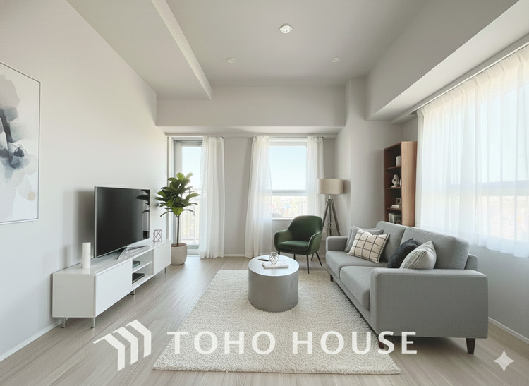 内装 【LIVING】◆煌びやか◆愛おしい家族との団欒の時間をより一層幸せなものに感じさせる煌びやかなLDK。輝かしい毎日が待っています。※この画像の家具の配置には、CGによる加工を施しております。