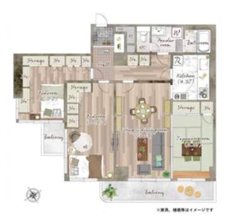 間取り 快適な暮らしにふさわしい全居室6帖以上、心地よい住まい。