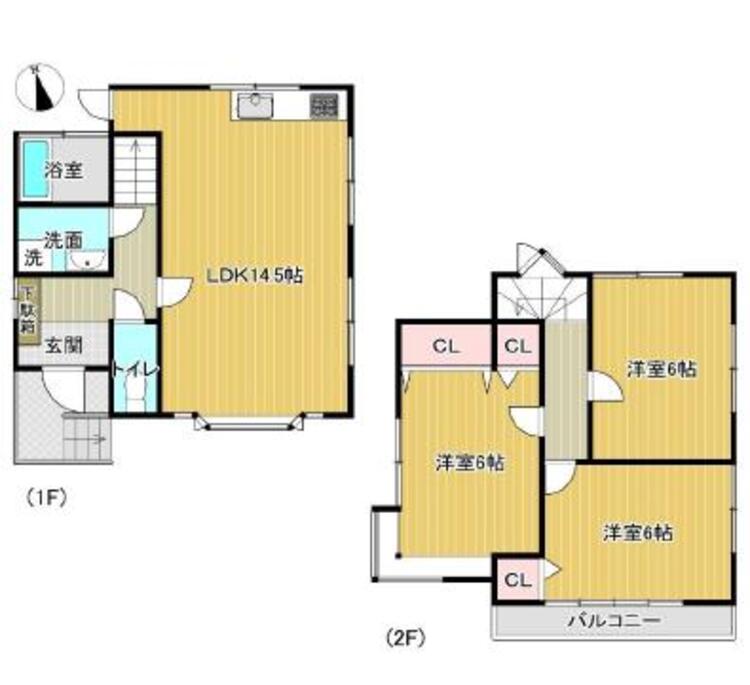 間取り 前面道路5.9ｍ幅、車で移動にスムーズな立地です。