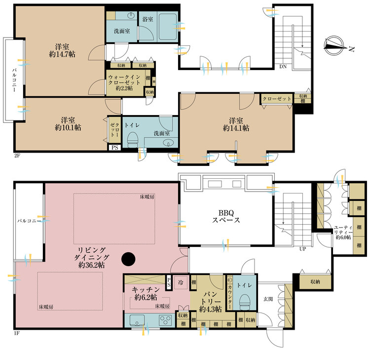 その他 3LDK、専有面積230.54m2、バルコニー面積18.43m2