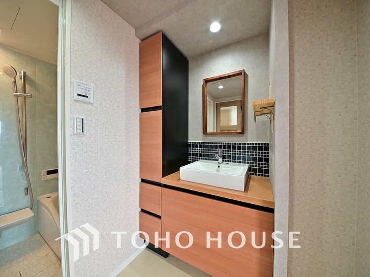 洗面 清潔感のある洗面室