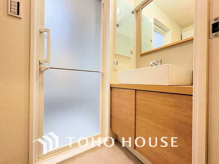 洗面 清潔感のある脱衣場