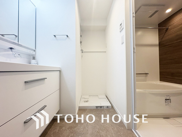 洗面 清潔感のある洗面室