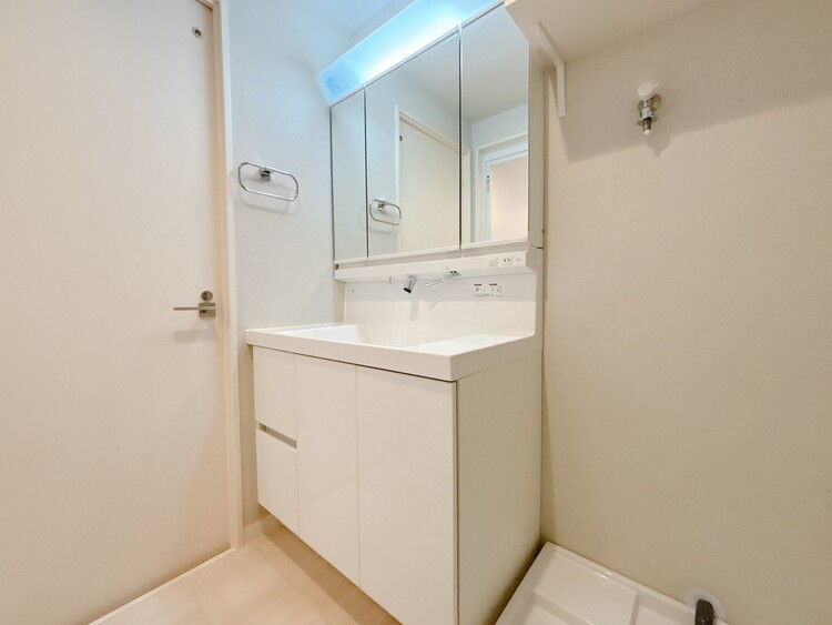 洗面 何かと物が増える場所だからこそ、スッキリと見映えの良い空間に。