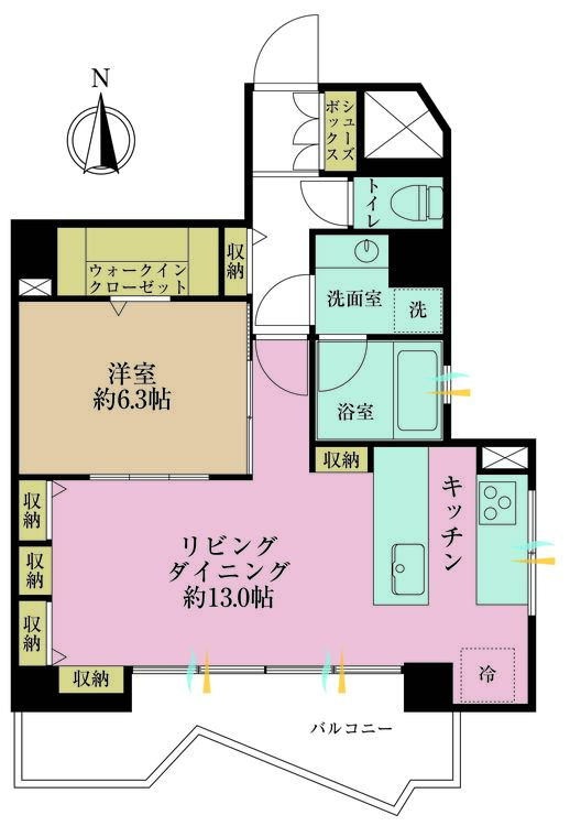 その他 1LDK、専有面積47.35m2、バルコニー面積7.98m2