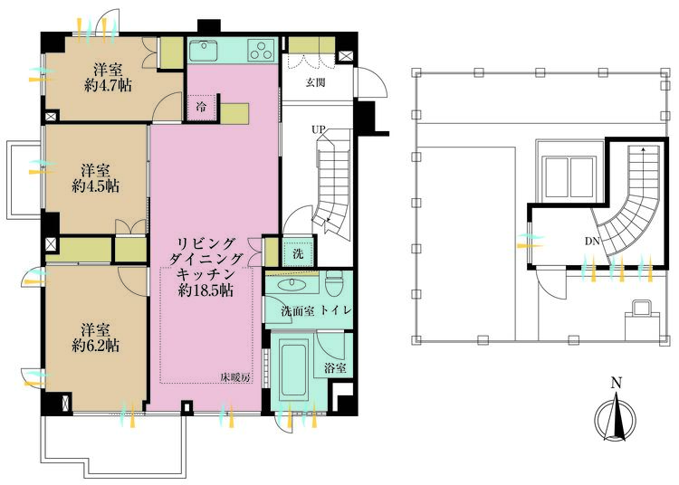 その他 3LDK、専有面積85.19m2、バルコニー面積1m2