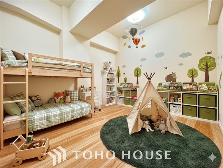 内装 ＊配置してある家具や小物はCGによるイメージ画像です。勉強も遊びも安心して過ごせるおすすめの子供部屋です。