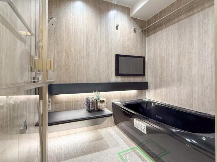 風呂 高級感を演出する内装。くつろぎのスペースにも、癒しのスペースにもなる心休まる空間です。