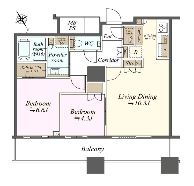 その他 2LDK、専有面積60.1m2