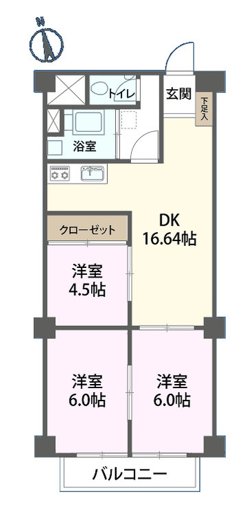 その他 3DK、専有面積52.46m2