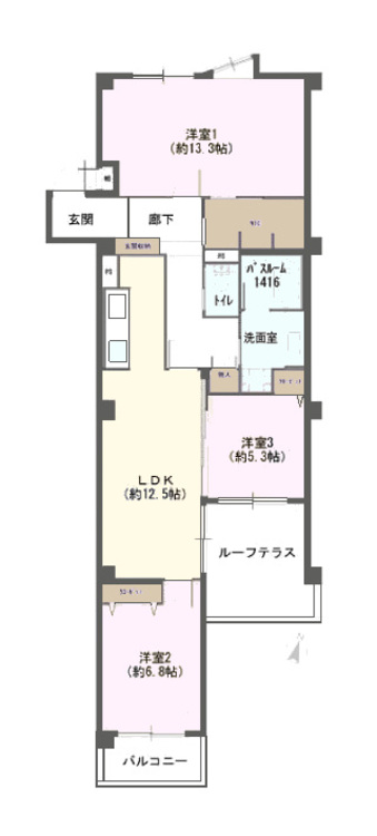 その他 3LDK、専有面積82.81m2、バルコニー面積3.54m2