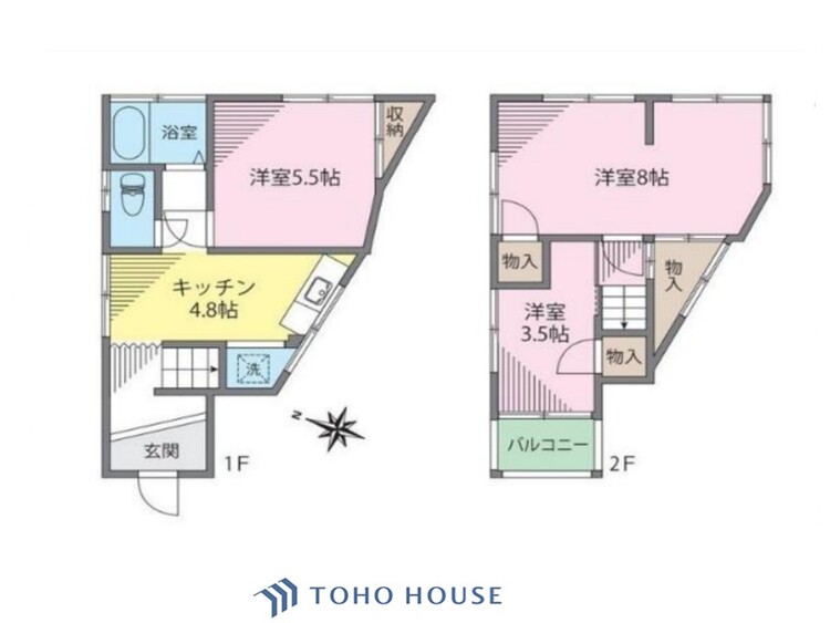 間取り テーマの統一されたこの住まいはすべてがお気に入りの空間となるでしょう。。