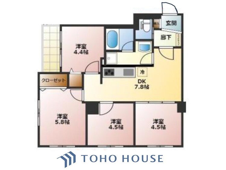 間取り リノベーション実施住戸。空間演出に拘り整然とセンス良く纏められた室内は最高の癒し空間でなければなりません。そこで暮らす方々のことを考え抜き、そして造りこんだ空間は極上の癒しを提供してくれます。
