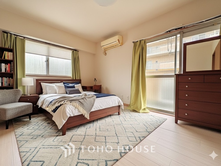 内装 ＊配置してある家具や小物はCGによるイメージ画像です。寝室は一日の疲れを癒す大切な空間。快適で落ち着けるおすすめの間取りです。