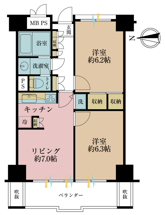 その他 2LDK、専有面積50.66m2