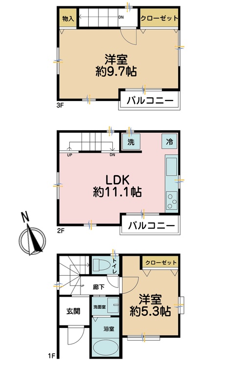 その他 2LDK、土地面積42.09m2、建物面積61.34m2