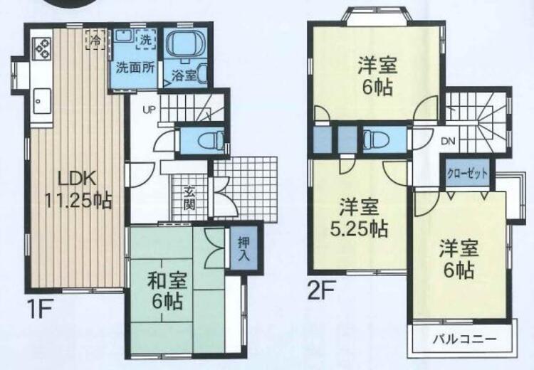 間取り 【間取り図】陽当たり・通風が良い広々とした間取りです。