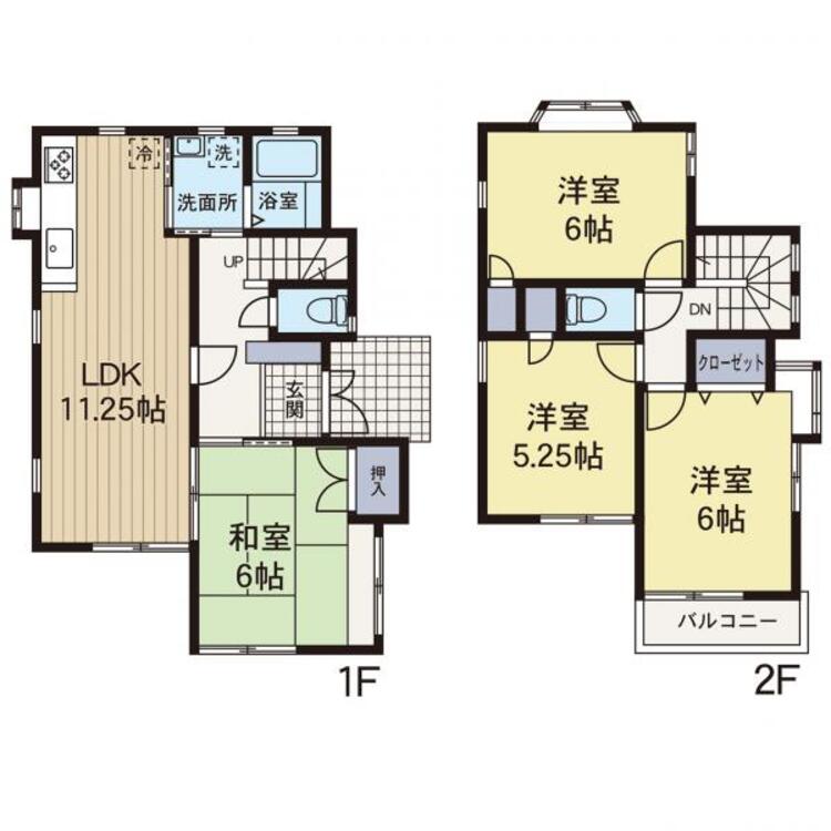 間取り 【間取り図】陽当たり・通風が良い広々とした間取りです。