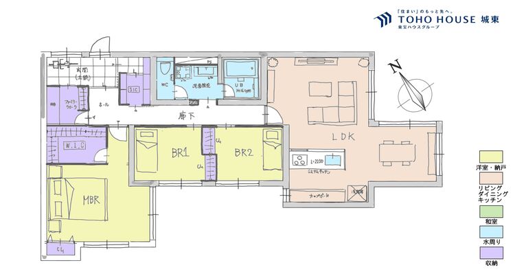 間取り ３ＬＤＫ、専有面積１０２．３９平米、バルコニー面積０平米