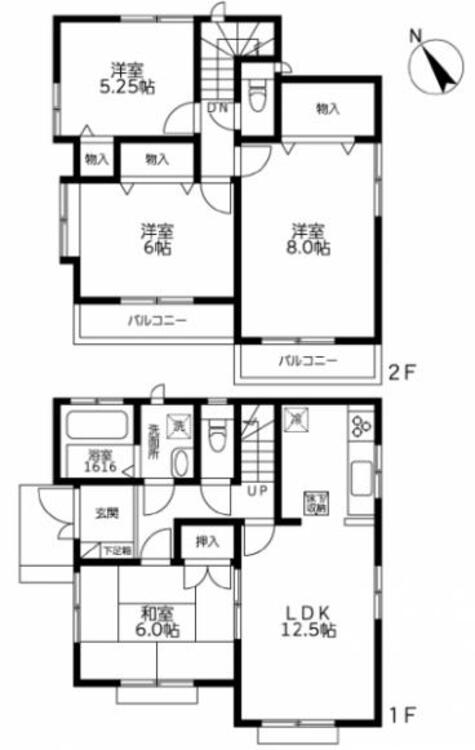 間取り 現地は高台。たっぷり入日差しを満喫して下さい