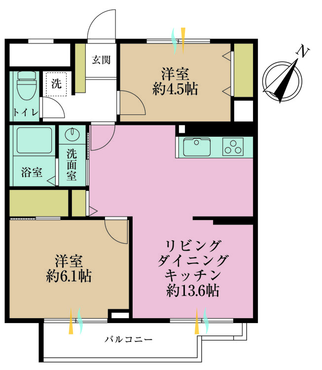 その他 2LDK、専有面積53.62m2