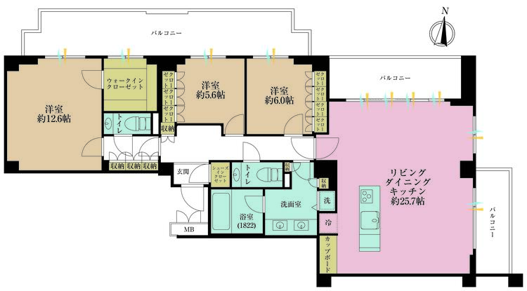 その他 3LDK、専有面積133.09m2、バルコニー面積40.87m2
