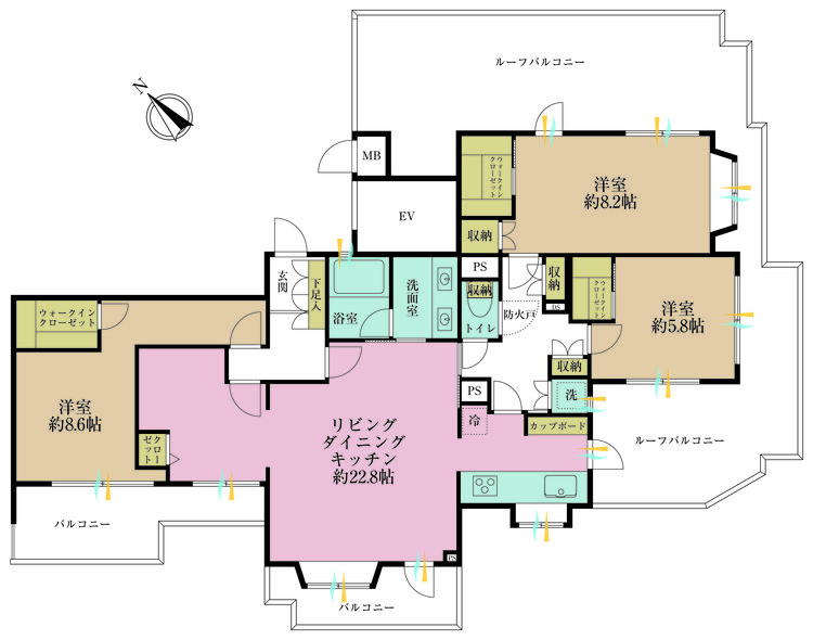 その他 3LDK、専有面積105.74m2