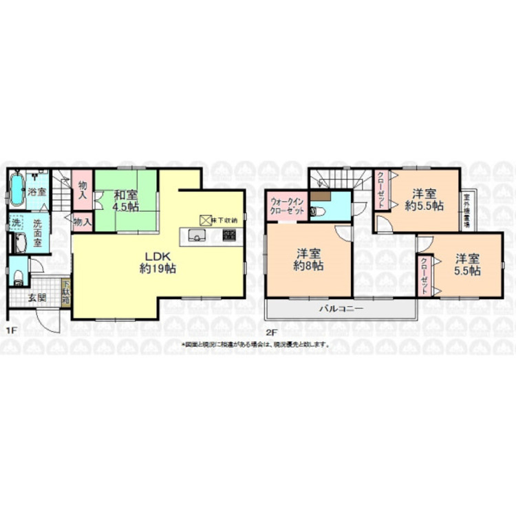 間取り 1階に水回り集約の4LDK！