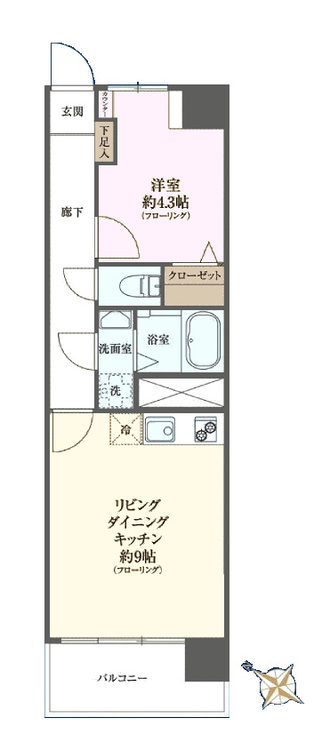 その他 1LDK、専有面積37.8m2、バルコニー面積4.9m2