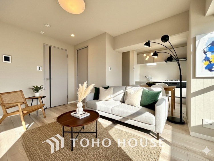 内装 ＊配置してある家具や小物はCGによるイメージ画像です。明るいリビングこそ居心地のいい暮らしが待っているのだと思う。