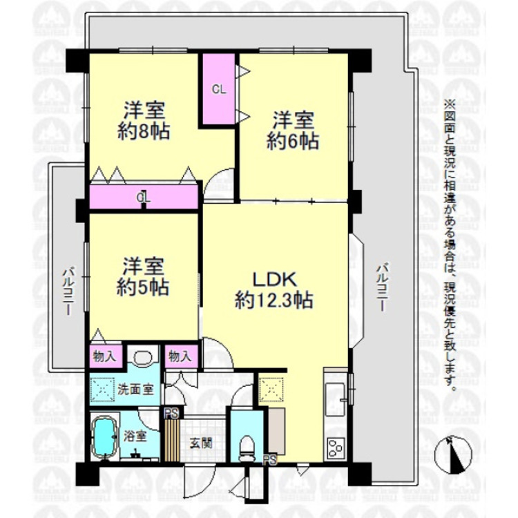 間取り 空室ですのでお気軽にご内覧出来ます！