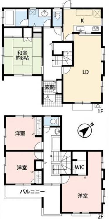 間取り 全室二面採光に付、陽当たりと風通しのよい住まい
