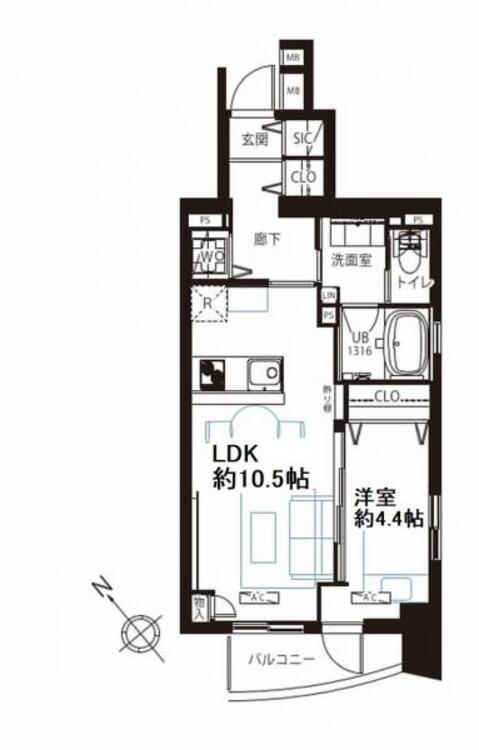 間取り 間取図(1LDK)