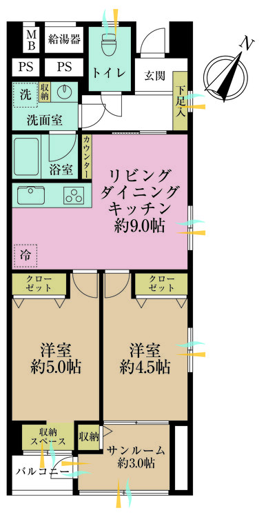 その他 2LDK、専有面積58.85m2
