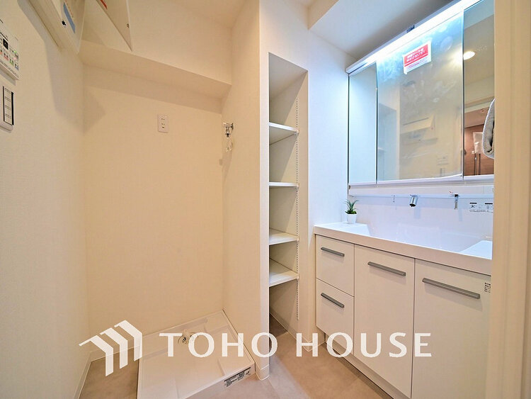 洗面 清潔感のある脱衣場