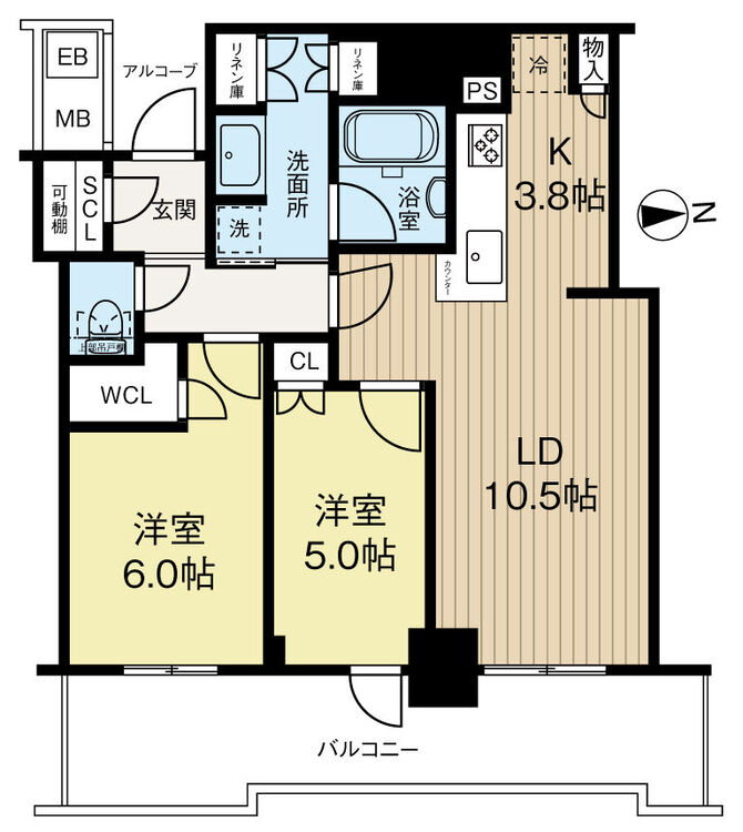 間取り 22階2ＬＤＫ